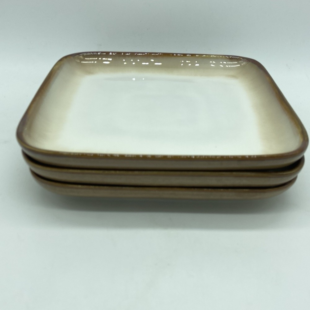 Sango Plates Visions Cocoa Square Salad Ombre Brown Stoneware Dinnerware 7.5" - Picture 2 of 9